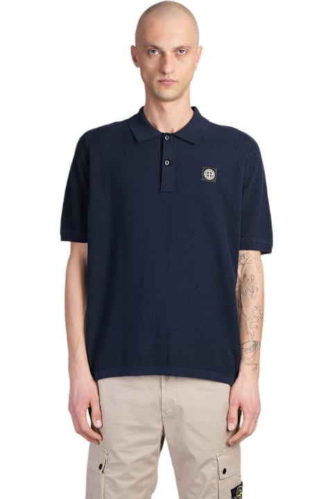 メンズ Stone Islandのトップス Stone Island Polo In Blue Cotton