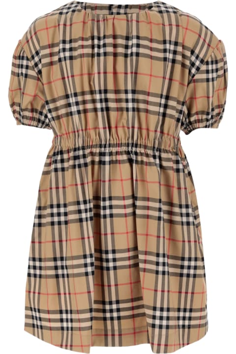 Stretch Cotton Dress With Check Pattern
