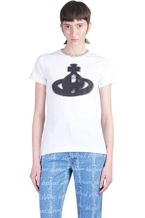 Vivienne Westwood ملابس علوية لـ السيدات Vivienne Westwood Peru T-shirt In White Cotton