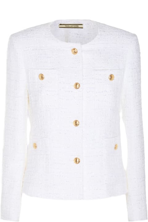 ウィメンズ Tagliatoreのコート＆ジャケット Tagliatore White Cotton Casual Jacket