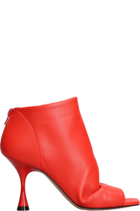 Sandals for Women Marc Ellis High Heels Ankle Boots In Red Leather