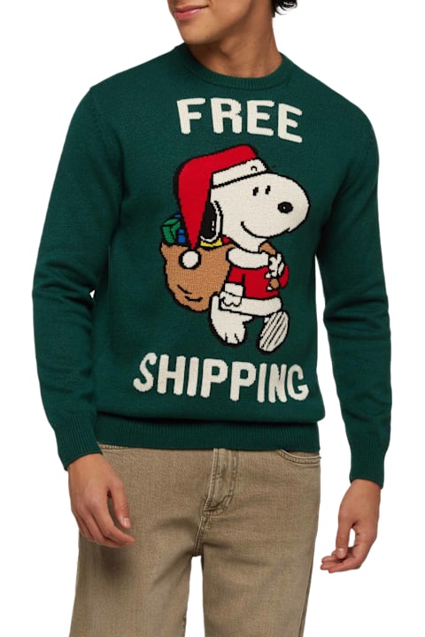 أدوات منزلية MC2 Saint Barth Green Sweater Heron With Snoopy Jacquard | Snoopy Peanuts® Special Edition