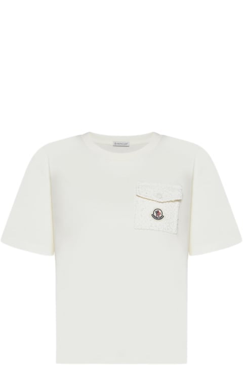 Moncler Sale for Women Moncler Chest-pocket Cotton-blend T-shirt