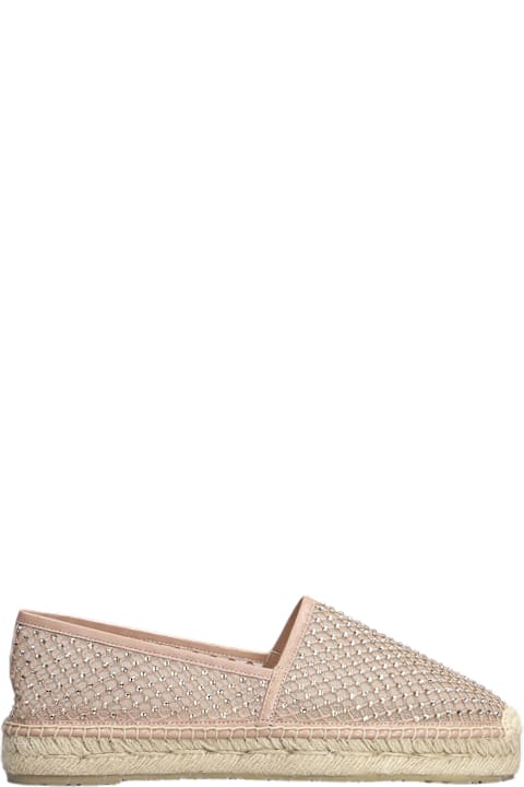 Homeware Lola Cruz Carmen Espadrilles In Powder Leather And Fabric