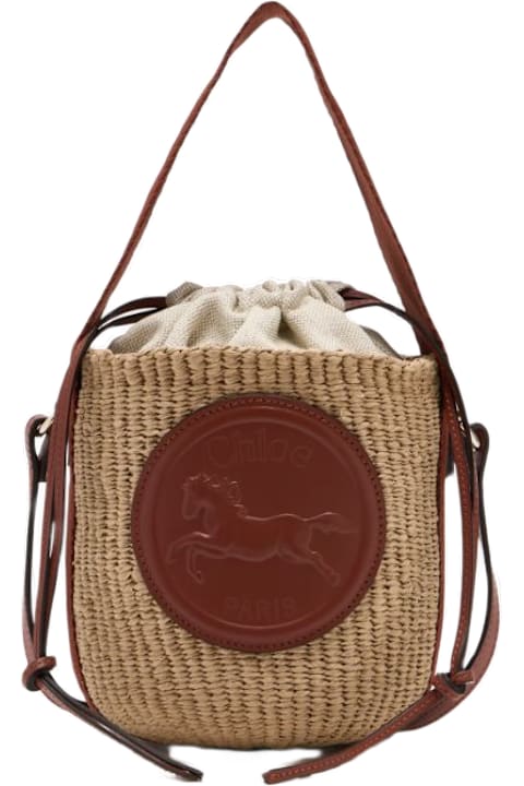 Chloé for Women Chloé Small Horse Medal Bag Made Of Natural Fibers