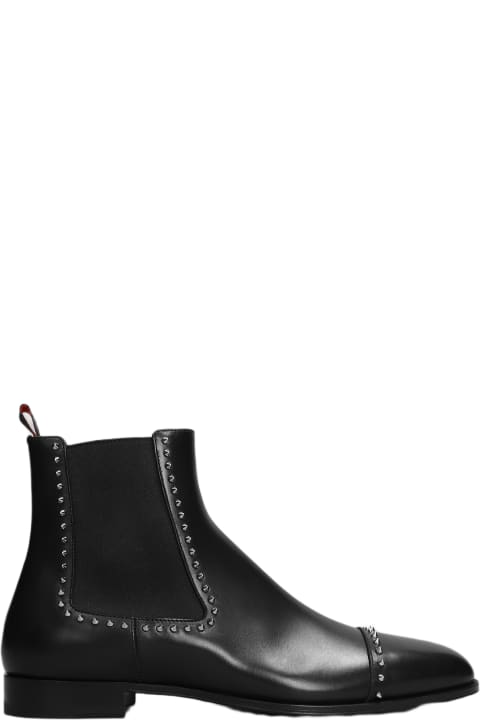Shoes Sale for Men Christian Louboutin Chelsea Cloo Ankle Boots In Black Leather