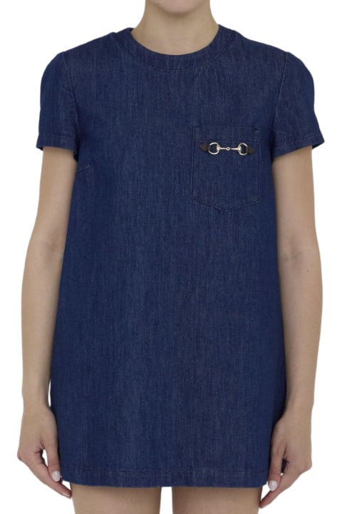 Gucci Dresses for Women Gucci Logo Detailed Short-sleeved Dress