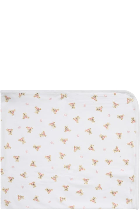 Accessories & Gifts for Baby Girls Ralph Lauren White Blanket For Babygirl With Bears