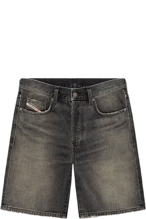 Diesel Pants for Men Diesel 0dqah Regular-short Washed black denim 5 pockets short - Regular Short