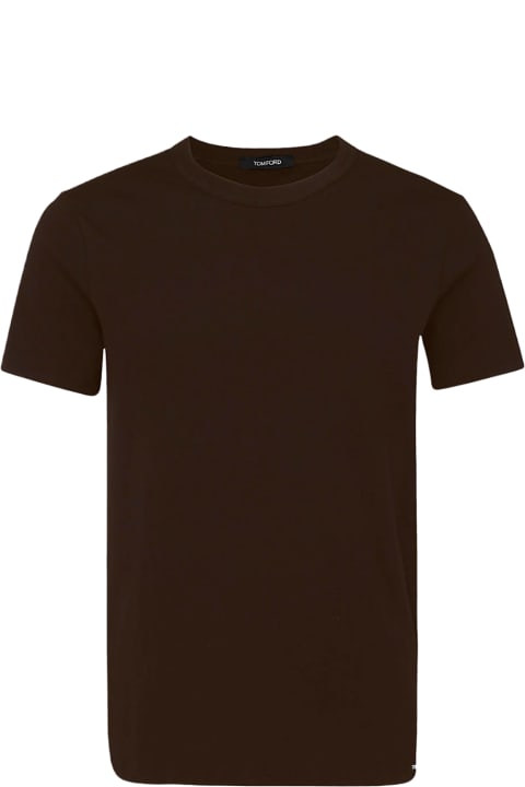 Tom Ford Topwear for Men Tom Ford Ebony Cotton Blend T-shirt