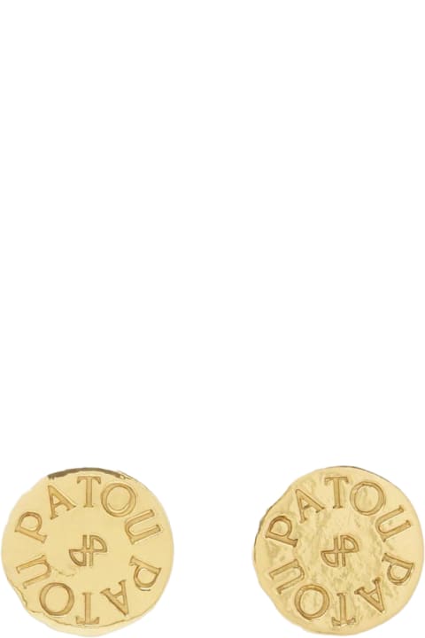 Patou Earrings for Women Patou Brass Earrings With Engraved Logo