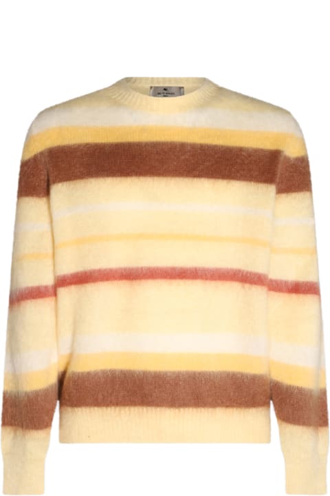 Sweaters for Men Etro Cream Mohair And Wool Blend Stripe Sweater