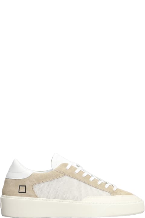 D.A.T.E. Sneakers for Men D.A.T.E. Levante Dragon Sneakers In Beige Suede And Fabric
