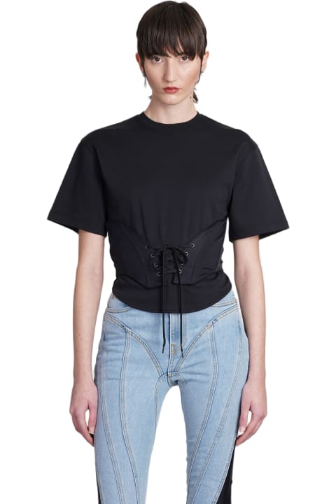 Mugler Topwear for Women Mugler T-shirt In Black Cotton