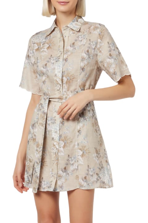 Homeware MC2 Saint Barth Woman Flower Linen Dress Hermione