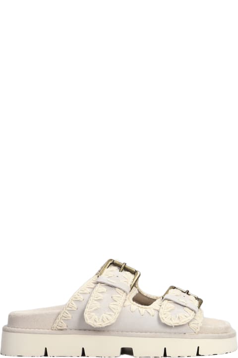 Mou for Men Mou New Bio Flats In Grey Suede