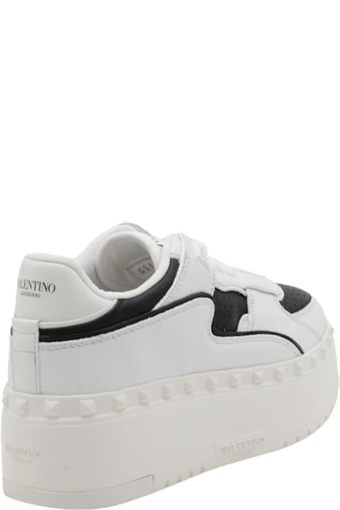 Valentino Garavani Shoes for Women Valentino Garavani White And Black Leather Sneakers