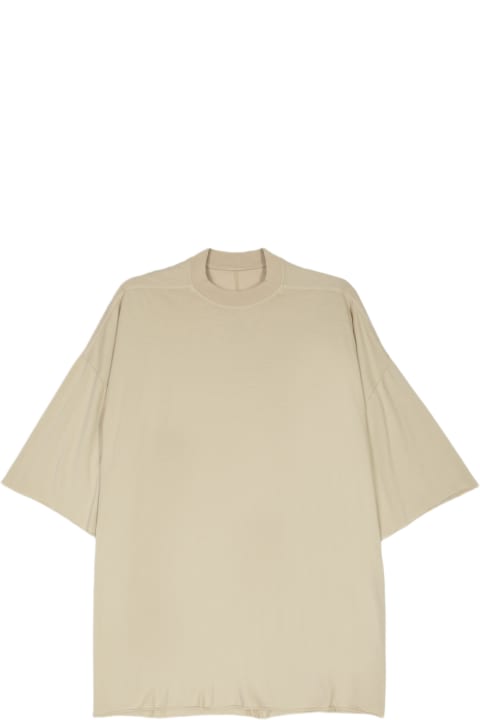 DRKSHDW for Men DRKSHDW Tommy T Sand colour cotton oversized t-shirt with raw-cut hems - Tommy T
