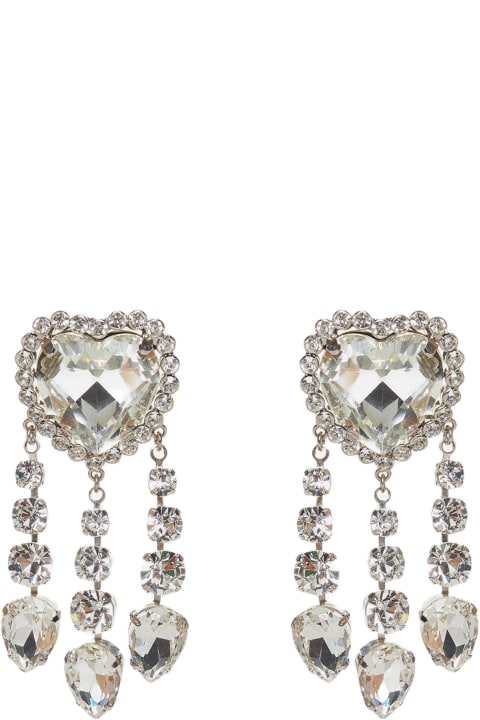 Jewelry for Women Alessandra Rich Heart And Crystal Pendants Earrings