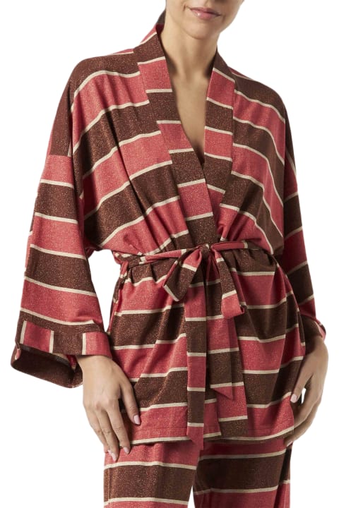Homeware MC2 Saint Barth Striped Knitted Kimono Cardigan