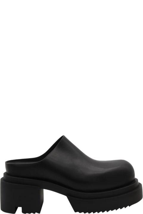 Other Shoes for Men Rick Owens Black Leather Bogun Slippers
