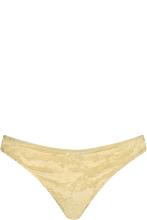 Homeware MC2 Saint Barth Woman Yellow Chenille Cheeky Swim Briefs Naomi