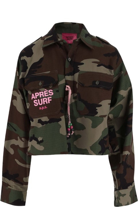 Apres Surf Coats & Jackets for Women Apres Surf Cotton Crop Jacket With Logo