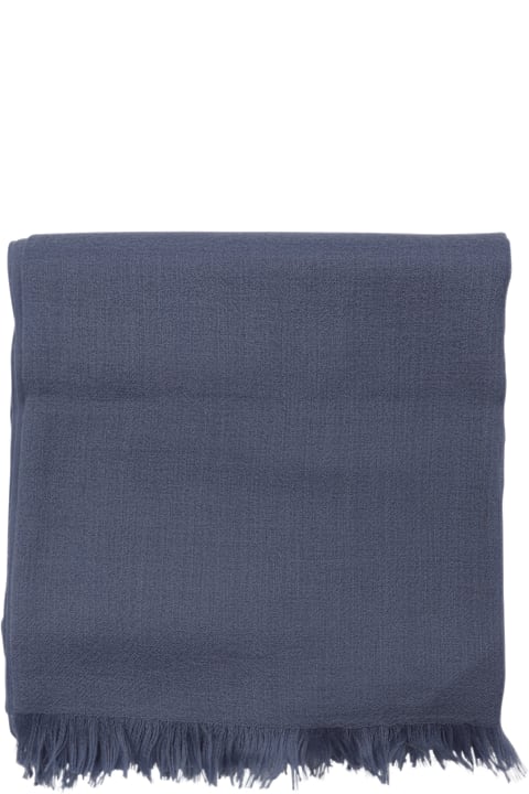 Brunello Cucinelli Scarves & Wraps for Women Brunello Cucinelli Blue Silk Scarves