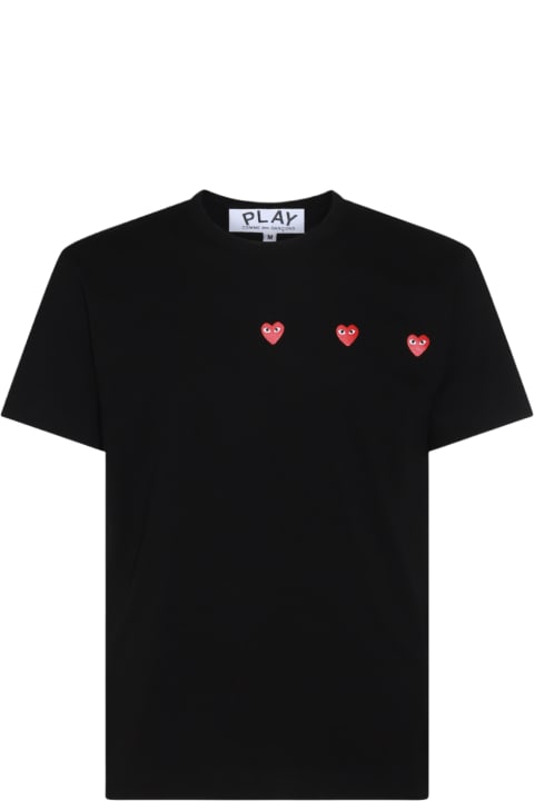 Fashion for Women Comme des Garçons Play Black And Red Cotton Play T-shirt