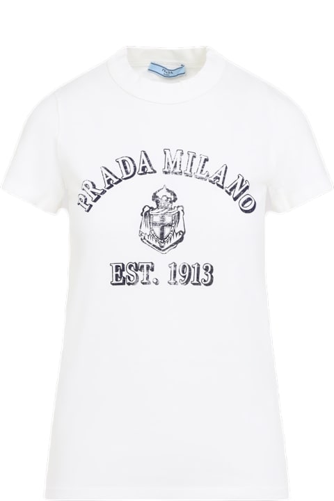 Prada ملابس علوية لـ السيدات Prada Cotton T-shirt