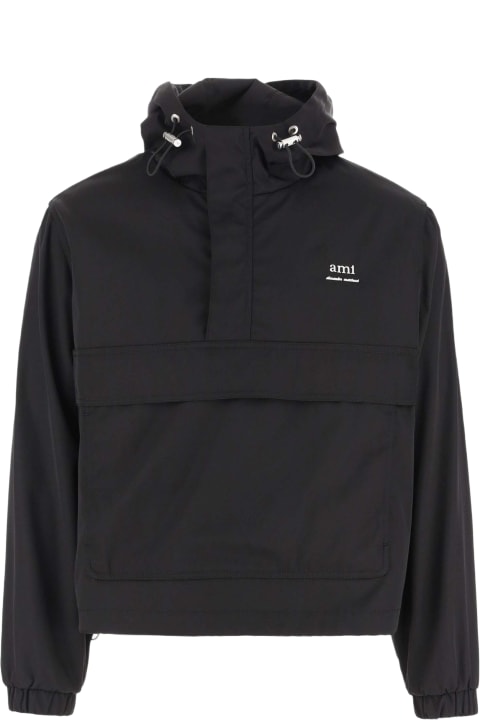 Ami Alexandre Mattiussi Fleeces & Tracksuits for Men Ami Alexandre Mattiussi Technical Fabric Jacket With Logo