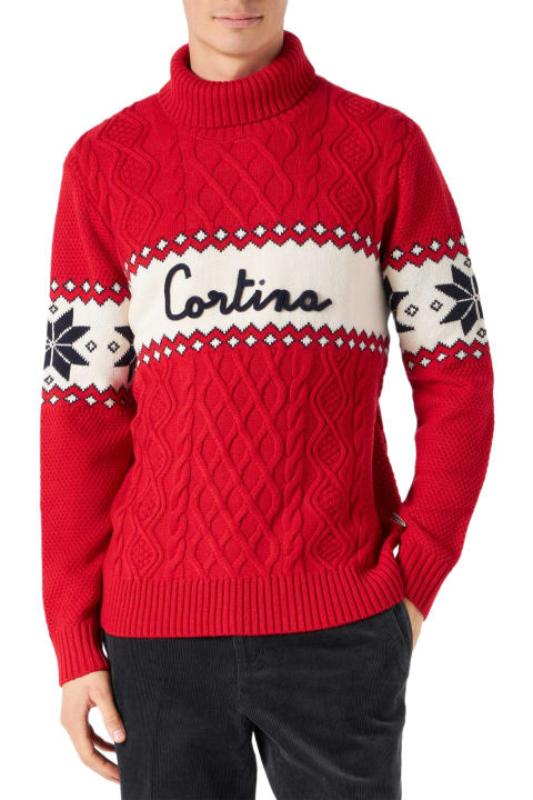 MC2 Saint Barth for Men MC2 Saint Barth Half-turtleneck Sweater With Cortina Lettering