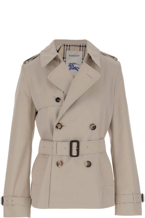 معاطف وجواكت لـ السيدات Burberry Cotton Blend Short Trench Coat