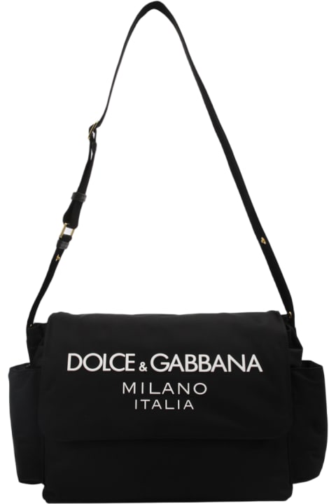 Dolce & Gabbana for Boys Dolce & Gabbana Black And White Nylon Changing Bag