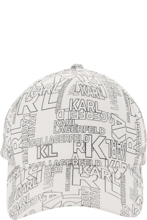 Hats for Men Karl Lagerfeld Cotton Blend Baseball Cap With Logo