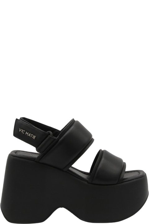 Vic Matié Sandals for Women Vic Matié Black Leather Platform Sandals