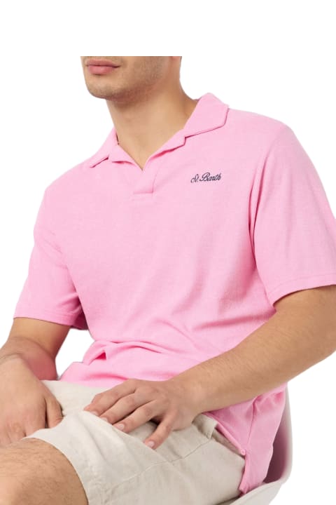 Homeware MC2 Saint Barth Man Pink Terry Polo Shirt Jeremy
