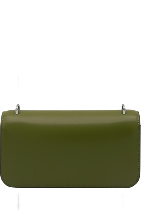 国内発送♪最安値！TORY BURCH ☆ MINI SADDLEBAG（Green Olive) Tory Burch Dark Green Leather Crossbody Bag | italist