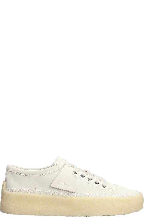Fashion for Women Clarks Caravan Low Lace Up Shoes In White Suede