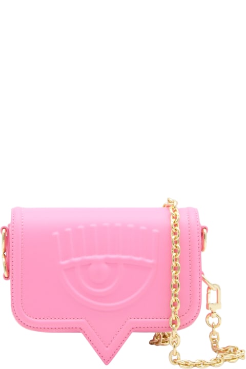 Chiara Ferragni for Women Chiara Ferragni Pink Faux Leather Eyelike Shoulder Bag