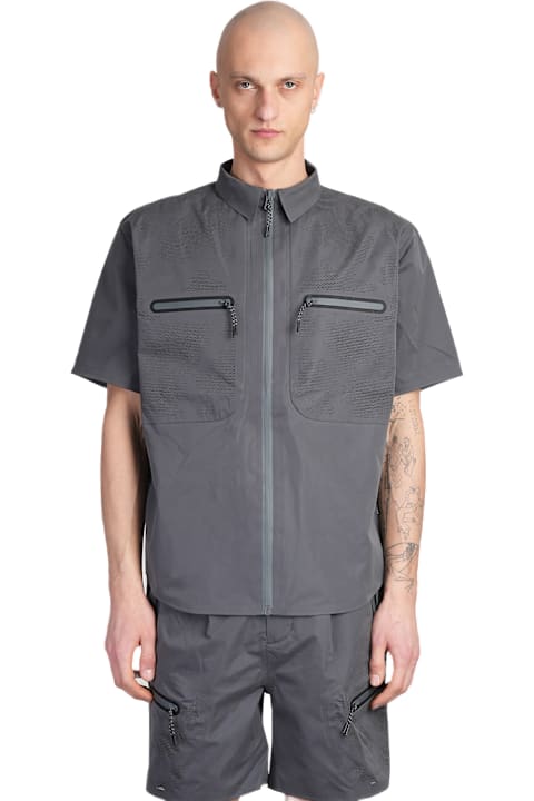 Alpha Industries الملابس لـ القسم الرجالي Alpha Industries Laser Cut Shirt Shirt In Grey Polyester