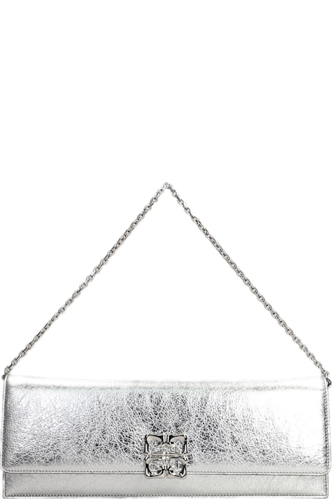 Givenchy Bags for Women Givenchy 4g Liquid Clutch In Silver Leather
