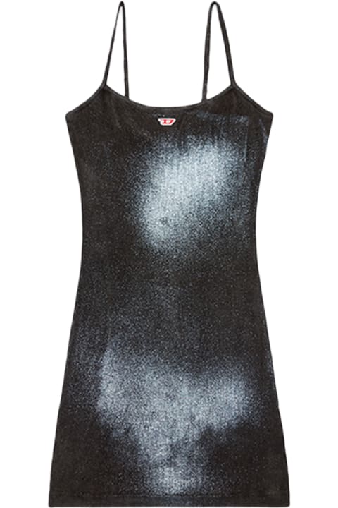 Fashion for Women Diesel D-hopy-n2 Black ribbed jersey short dress - D Hopy N2