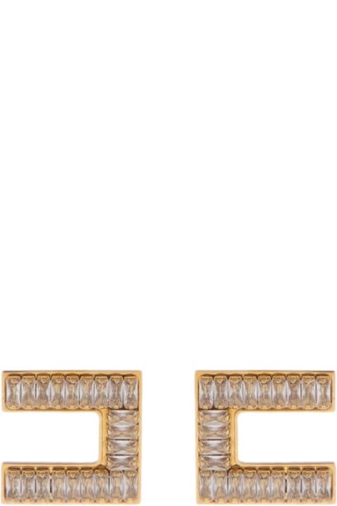 Elisabetta Franchi Earrings for Women Elisabetta Franchi Logo Earrings With Baguette Rhinestones