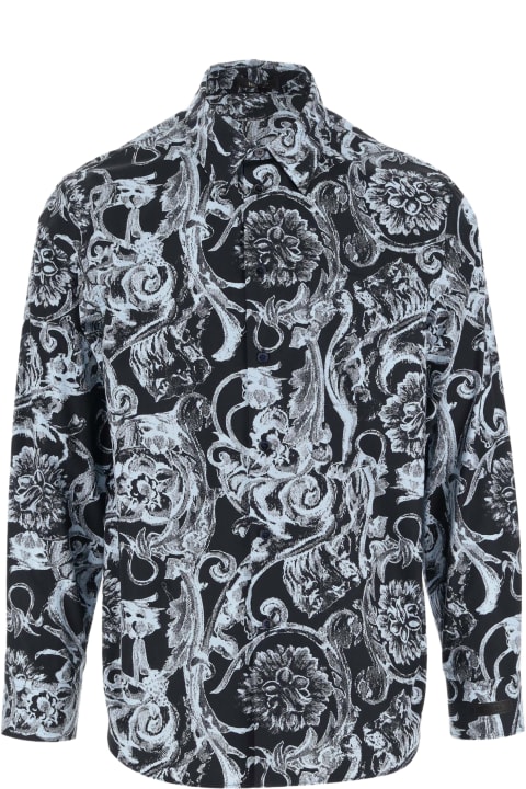 Shirts for Men Versace Cotton Shirt With Baroque Print