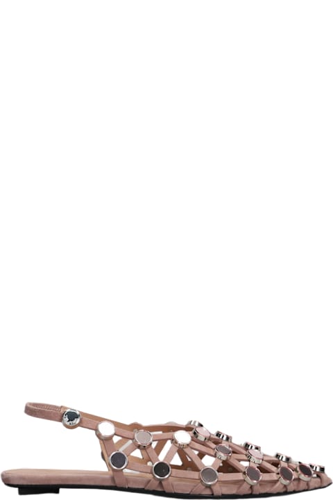 The Attico for Men The Attico Grid Flats In Rose-pink Suede