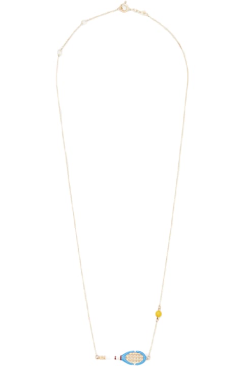 Necklaces for Women Aliita 9k Gold Tennis Pelota Polished Necklace