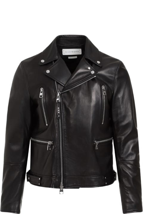 Coats & Jackets for Men Alexander McQueen Leather Biker Jacket