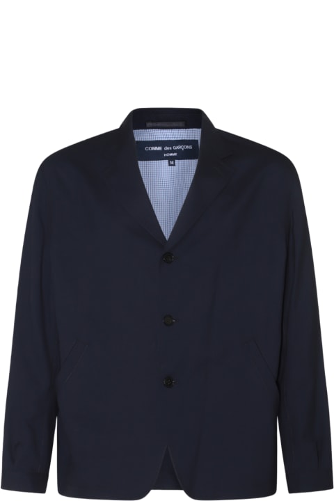 Comme des Garçons Homme Coats & Jackets for Men Comme des Garçons Homme Navy Blue Wool Blazer