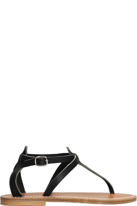 Sandals for Women K.Jacques Buffon F Flats In Black Leather